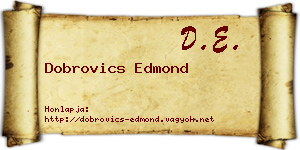 Dobrovics Edmond névjegykártya